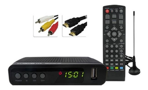Decodificador Tdt Con Antena Cables Y Control Tdt-21p