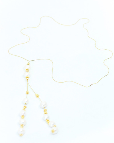 Imagen 1 de 1 de Collar Chapa De Oro Perlas