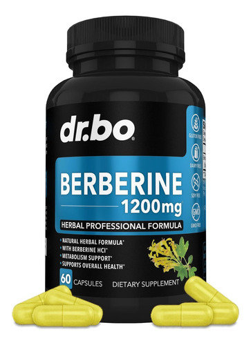 Dr. Bo Berberine 1200mg Con 60 Cápsulas Hecho En Usa