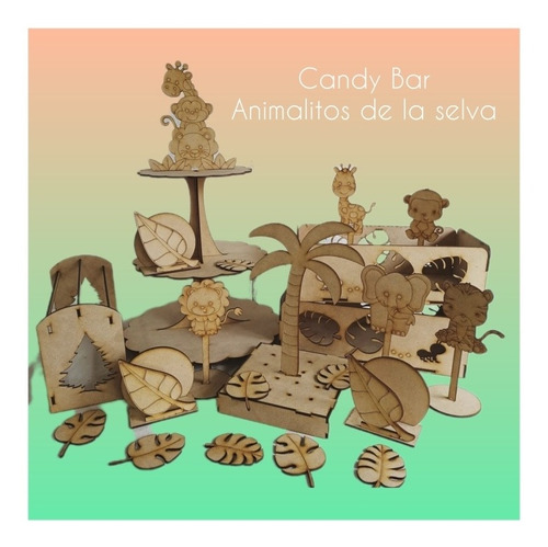 Combo Candy Bar Animalitos De La  Granja, Del Bosque O Selva