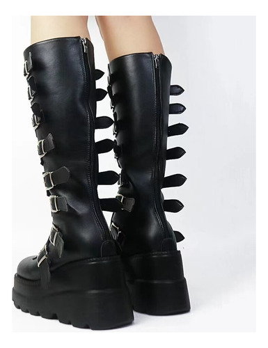 Botas Largas Para Mujer, Zapatos Góticos Con Plataforma, Bot
