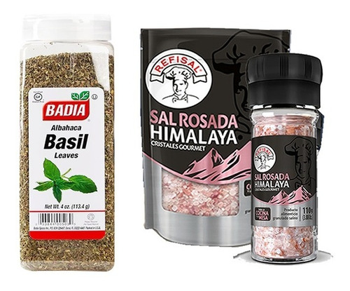 Badia Albahaca Y Sal Rosada Himalaya Kit - g a $76