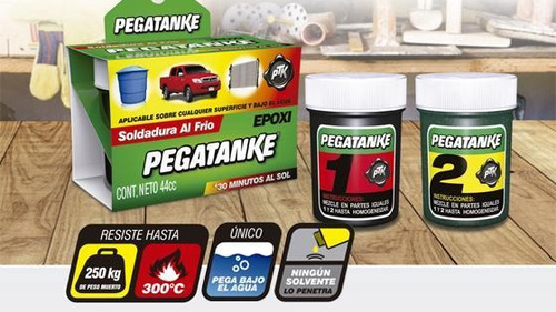 Imagen 1 de 4 de Pegamento Epóxico Pegatanke Negro /ferrepernos