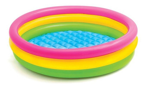 Piscina Inflable Para Niños 3 Anillos Tricolor Verano 110x40