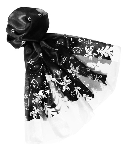 Pañuelo Navideño Con Estampado De Borde De Muñeco De Nieve D