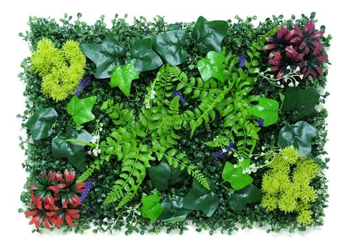 10 Piezas Muro Verde Follaje Artificial Sintentico 60x40 Cms