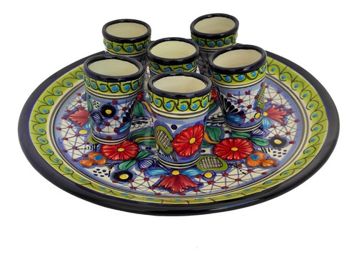 Juego Tequileros De Talavera 100% Original Set 10 Pza.