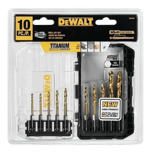 Brocas Helicoidales De Titanio Dewalt 10 Piezas