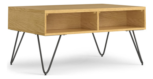 Mesa Auxiliar Rectangular Industrial Pequeña Roble 91 Cm