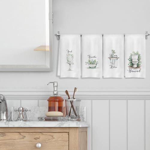 Set De 4 Toallas De Mano Para Baño Botánico Bohemio, Toalla