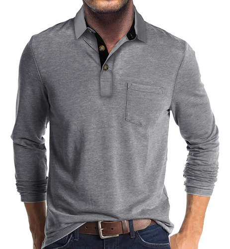 Camisas De Manga Larga Henley Para Hombre, Casual, Ajustada,