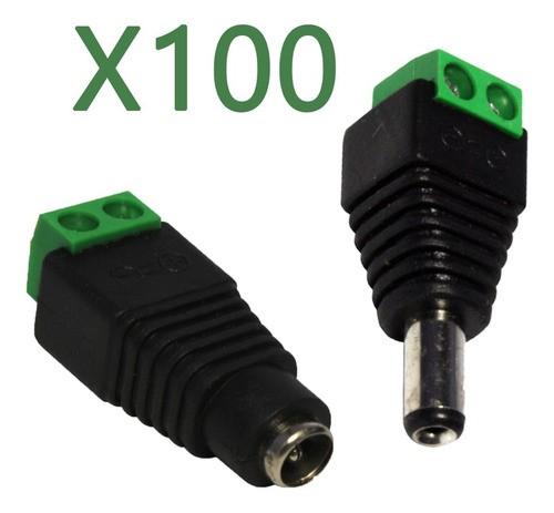 Conector Corriente Macho Y Hembra Camaras Cctv Fhd Kit 100pz