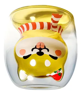 Copa De Navidad De Doble Pared Aislada Taza De Vidrio Lindo
