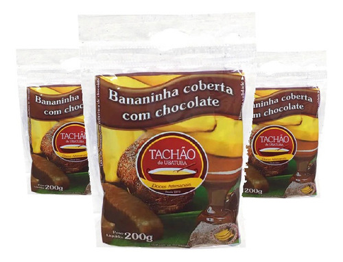 Bananinha Com Chocolate Tachão De Ubatuba 200g (3 Und)