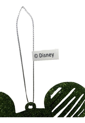 Kit 06 Enfeites Árvore De Natal Verde Glitter Mickey Disney