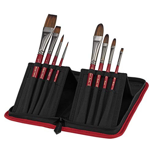 Artist Staccato Paint Brush Set De 8, Pinceles De Mango...