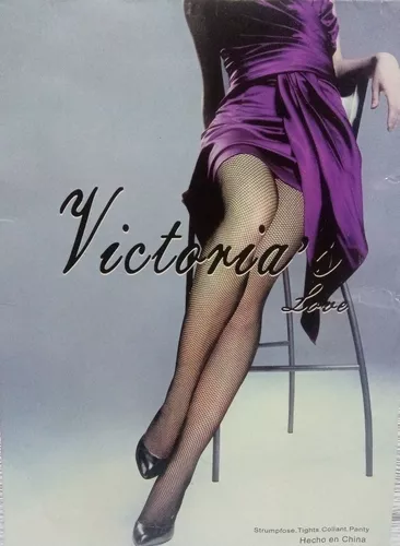 Meia calça preta rendada arrastão Victoria's Love
