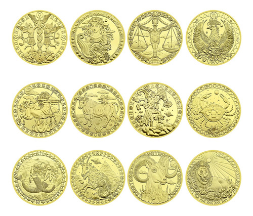 Robmar-moneda Del Signo Del Horoscopo Bañada Oro 24k.leo