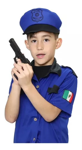 Disfraz Policia Mexicano Con Esposas Pistola De Juguete Y Macana Accesorios  Deluxe Niño Infantil