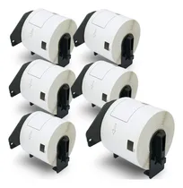 Comprar Etiquetas Compatible Con Brother Dk-2205, 62mm (ancho) X 30,48 Metros (rollo), Etiquetas Adhesivas Para Brother Ql Impresoras [6 Rollos + 6 Soportes ]