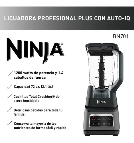 Ninja Licuadora Profesional Plus Con Auto iq Bn701 Color Negro