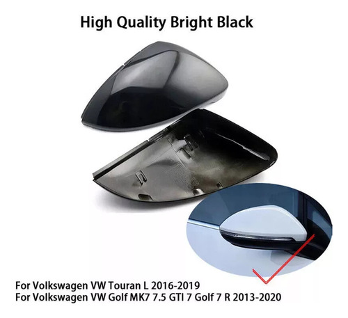 Cachas De Espejo Gloss Black Golf Gti Mk7 Hornet*