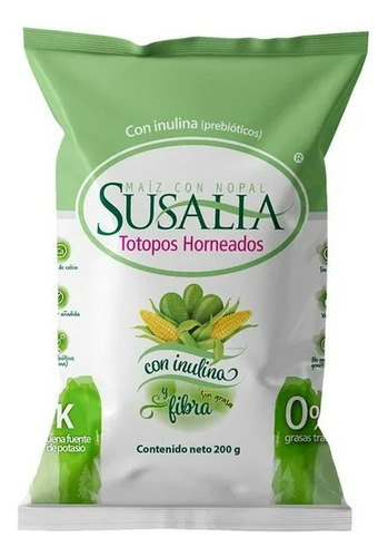 10 Pzas Totopos Susalia Horneados Con Unilina Y Fibra 200g