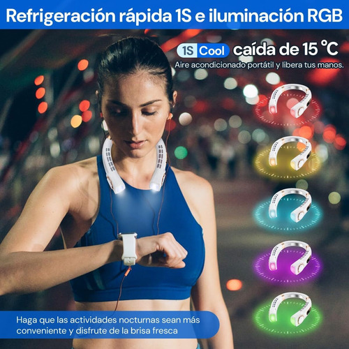 Ventilador Cuello Usb Recargable Ventilador Cuello Sin Aspas