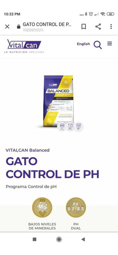 Vital Cat Balance Gato Ph Urinario X 7.5 Vet Campana