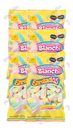 Malvaviscos Enrollados Platano Fresa Vainilla 2.4 Kg Bianchi