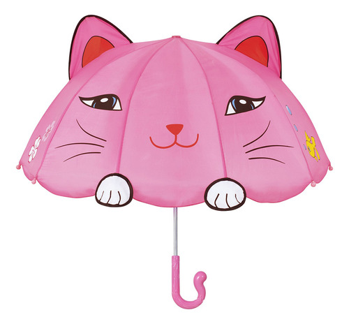 Kidorable Paraguas Lucky Cat Para Niña, Rosa, Talla Única