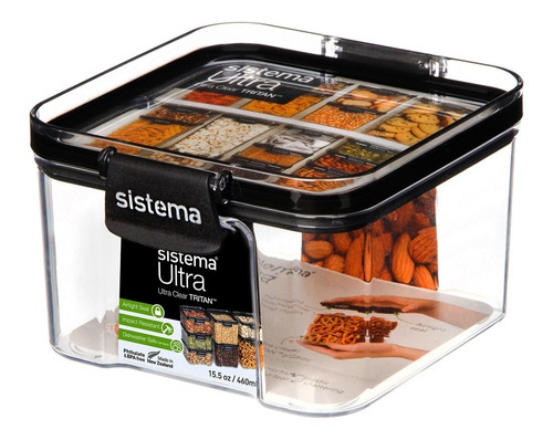 Recipiente Sistema Ultra Resistente Tritan 460ml Rectangular