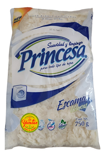 1 Bolsa De Jabón Blanco Escamas Princesa 750g Yucateco