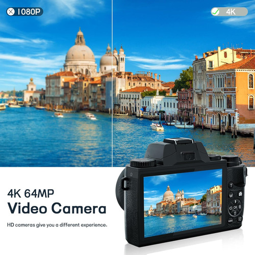 Cámara Digital Nikicam 4k 64mp Wifi Vlogging Con Pantalla Tá