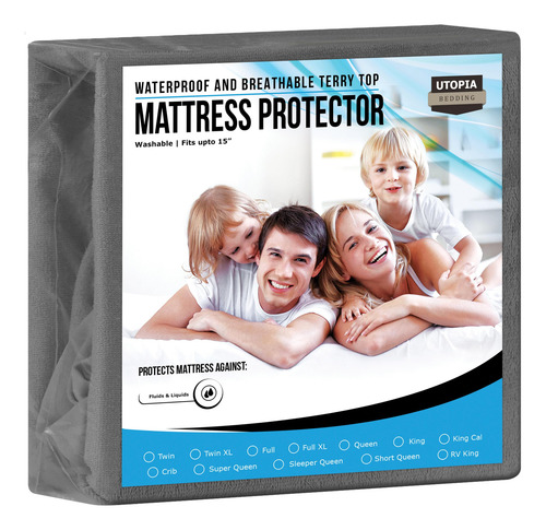 Utopia Bedding Protector De Colchon Transpirable Individual Grey Lisa Individual
