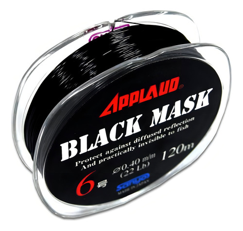 Linha Monofilamento Applaud Black Mask Preta 120m