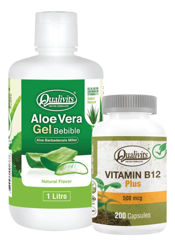 Vitamina B12 500 Mcg + Aloe Vera Bebible 1 L - Qualivits Sabor Natural