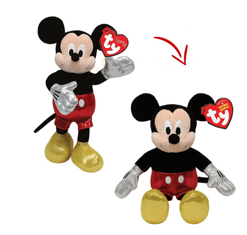 Pelúcia Beanie Babies Ty 20 Cm Mickey Mouse Disney - Dtc