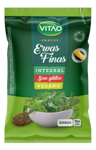 Snack Vitao ervas finas sem glúten 60 g