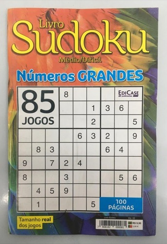 Sudoku Médio/difícil - 100 Páginas Números Grandes 