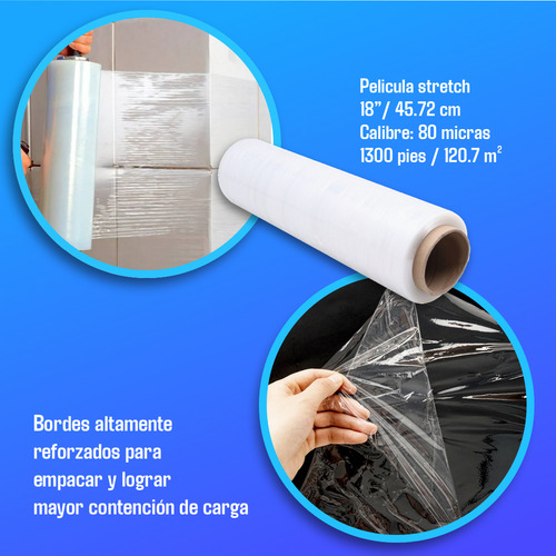 2 Rollos Playo Film Plastico Emplayar 18x80x1300