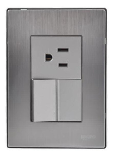 Interruptor C/tomacorriente Serie Inox Color Plata Igoto