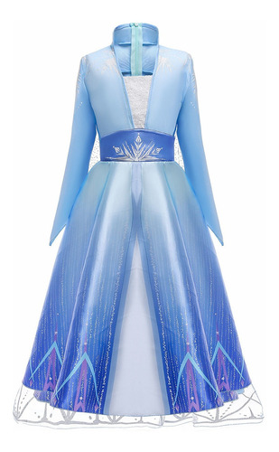 Disfraz Talla (7t|8t) Vestido De Princesa Elsa Color Azul