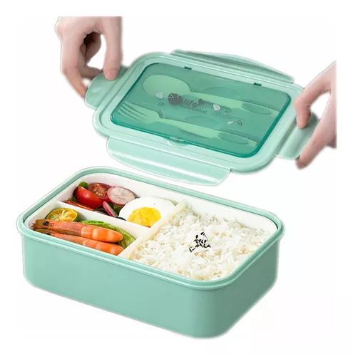 Box Lunch Con Topper Y Cubiertos Capacidad 1100ml+lunchbolsa