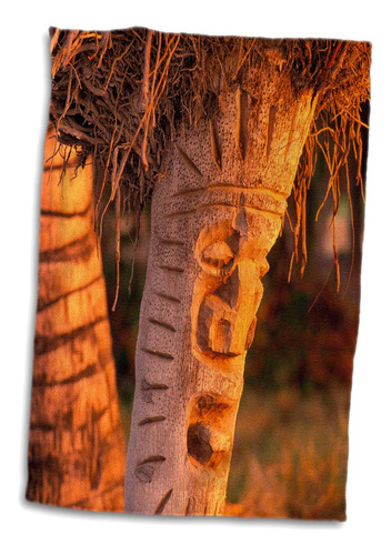Palma De Coco Rosa 3d Tallada En Tikis Hawaii-us12 Dpb0026-d