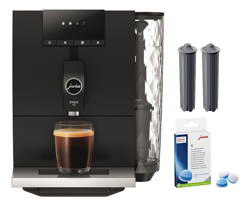 Jura Ena 4 Metropolitan Black Espresso Machine Bundle Con Ta