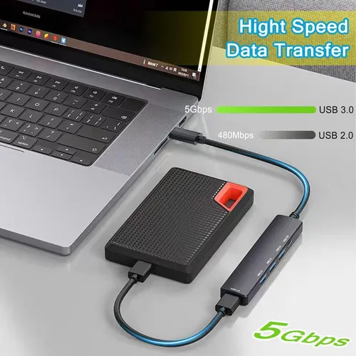 Hub Usb 3.0 Con Alimentación De 5 Puertos, Extensor Usb Divi