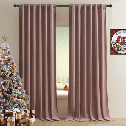 Cortina De Terciopelo Con Diseño De Rosa Salvaje, 300 Cm De