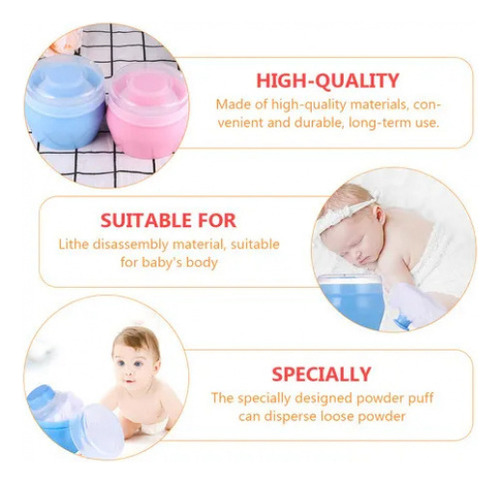 Recipiente De Talco Con Peluche Puff Baby Puff Fluffy, 2 Uni