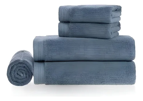 Jogo De Banho 5 Imperial Azul Sereno Karsten Cor U Lisa